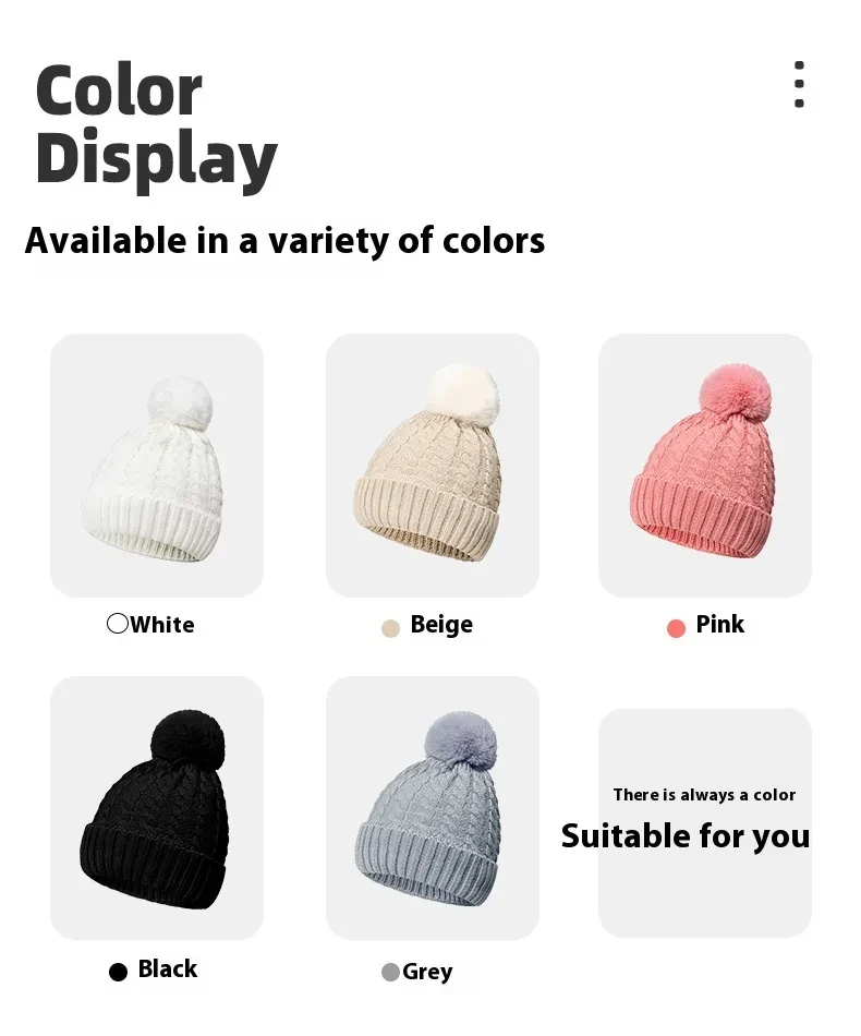 Warm Wool Knitting Hat, Scarf And Gloves Three-piece Set