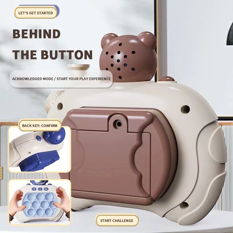 Quick Push Bubbles Game Machine Kids Cartoon Fun Whac-A-Mole Squeezing Anti-Stress Sensory Bubble Pop Fidget Toy