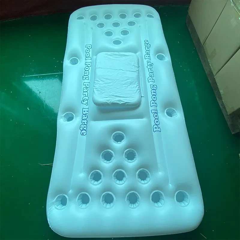 Water Party Air Mattress Ice Bucket Cooler Cup Holder Inflatable Beer Pong Table Pool Float