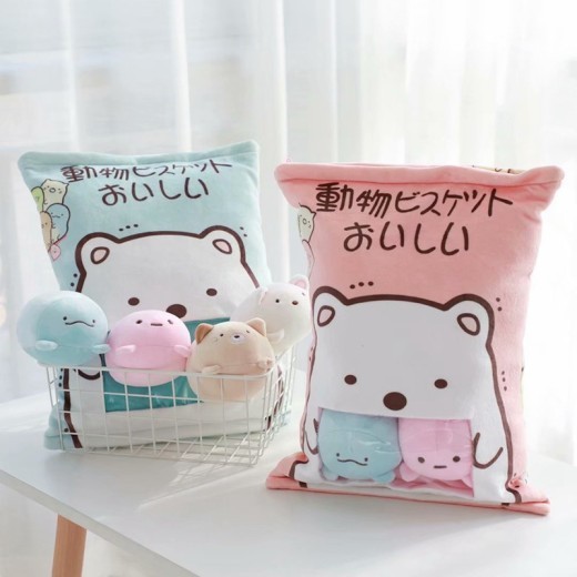 Ins Cartoon Bag Corner Bio Plush Toy Simulation Snack Pillow