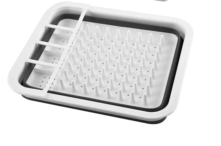 Folding Drainage Dish Rack Kitchen Shelves Multifunctional Dishware, Chopsticks and Cutlery Storage Dishware Storage Dish Rack
