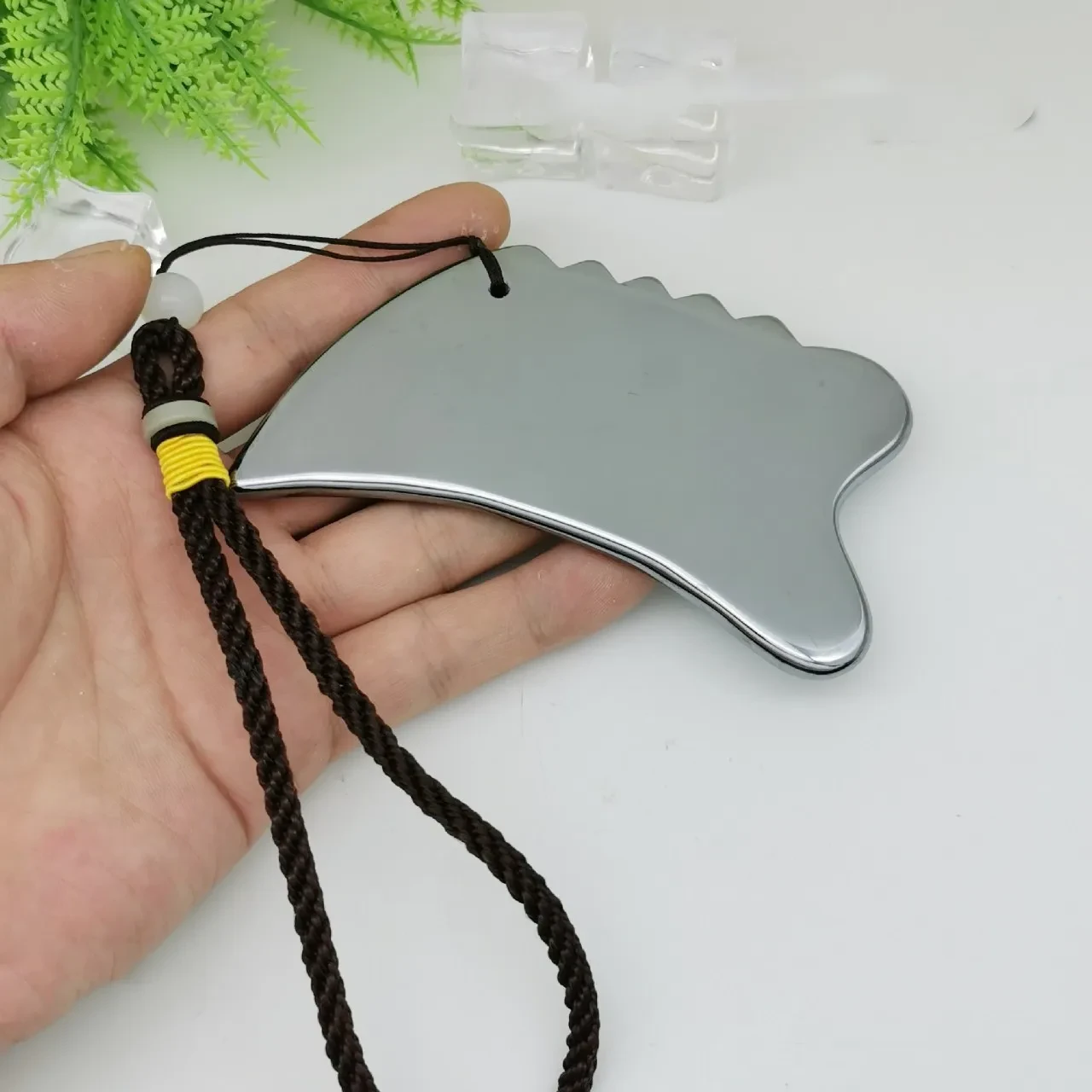 Natural Terahertz THz Energy Stone Scraping Board Activates Meridians