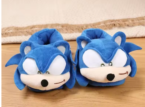 Sonic The Hedgehog Cosplay Slippers Cute Cartoon Non-Slip Winter Warm Shoes Kawaii Couple Home Slippers
