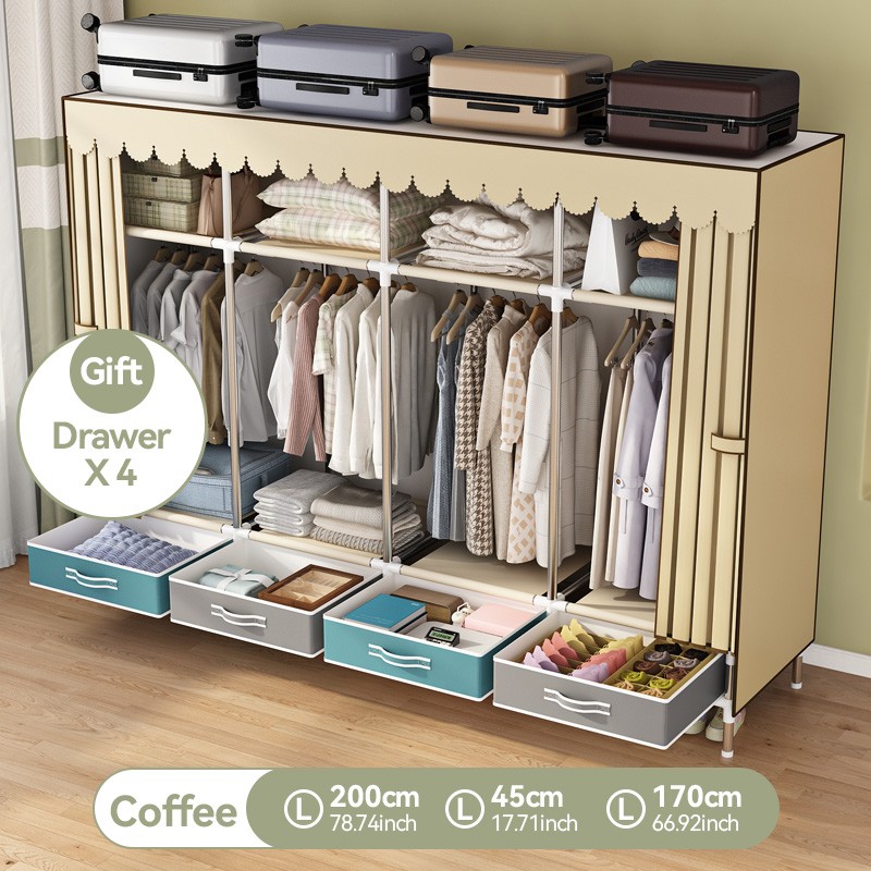 Simple Wardrobe with Sturdy & Durable Fabric Cabinet