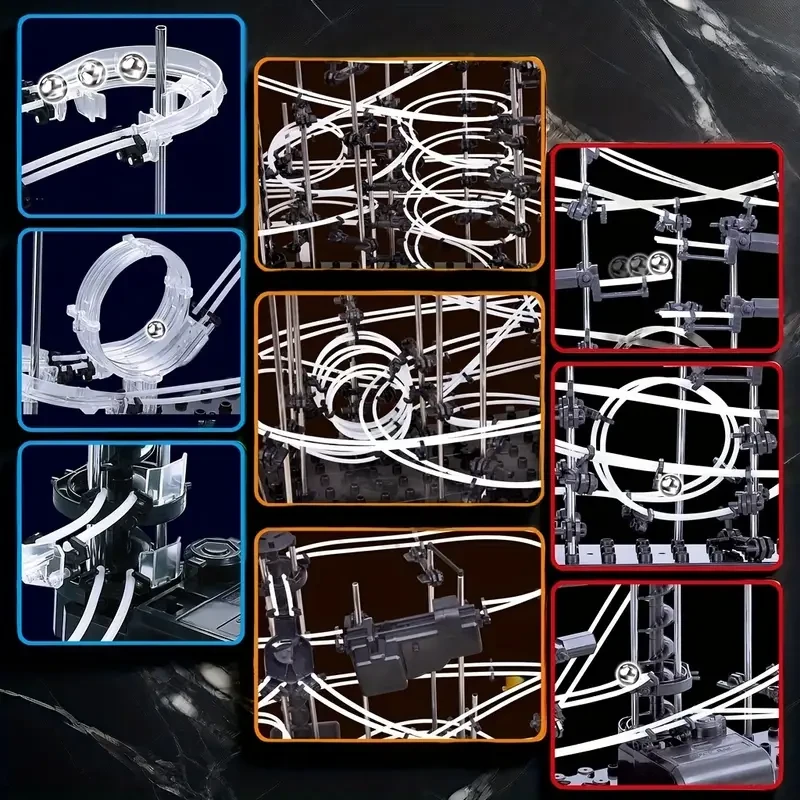 1 Set of Excellent Fairway Building Toys, Marble Track Toys; STEM Toys Suitable for Beginners and Intermediate Players, Ideal New Year and Back-to-School Season Gifts