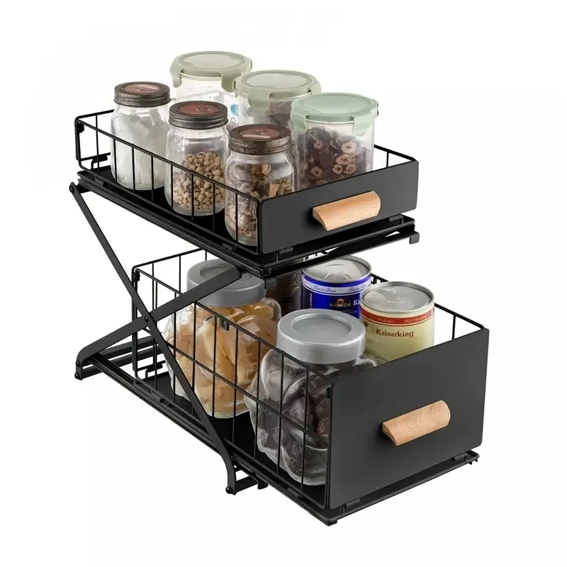2-Tier Adjustable Under Sink Storage Rack