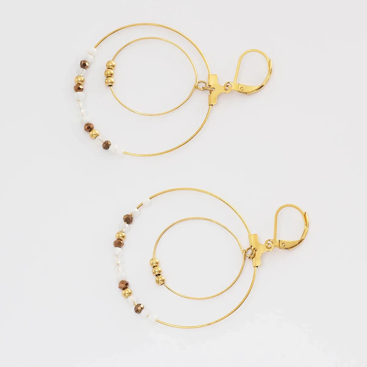 New Ring Earrings Wholesale Simple Natural Stone Pendant Earrings Ear Buckles