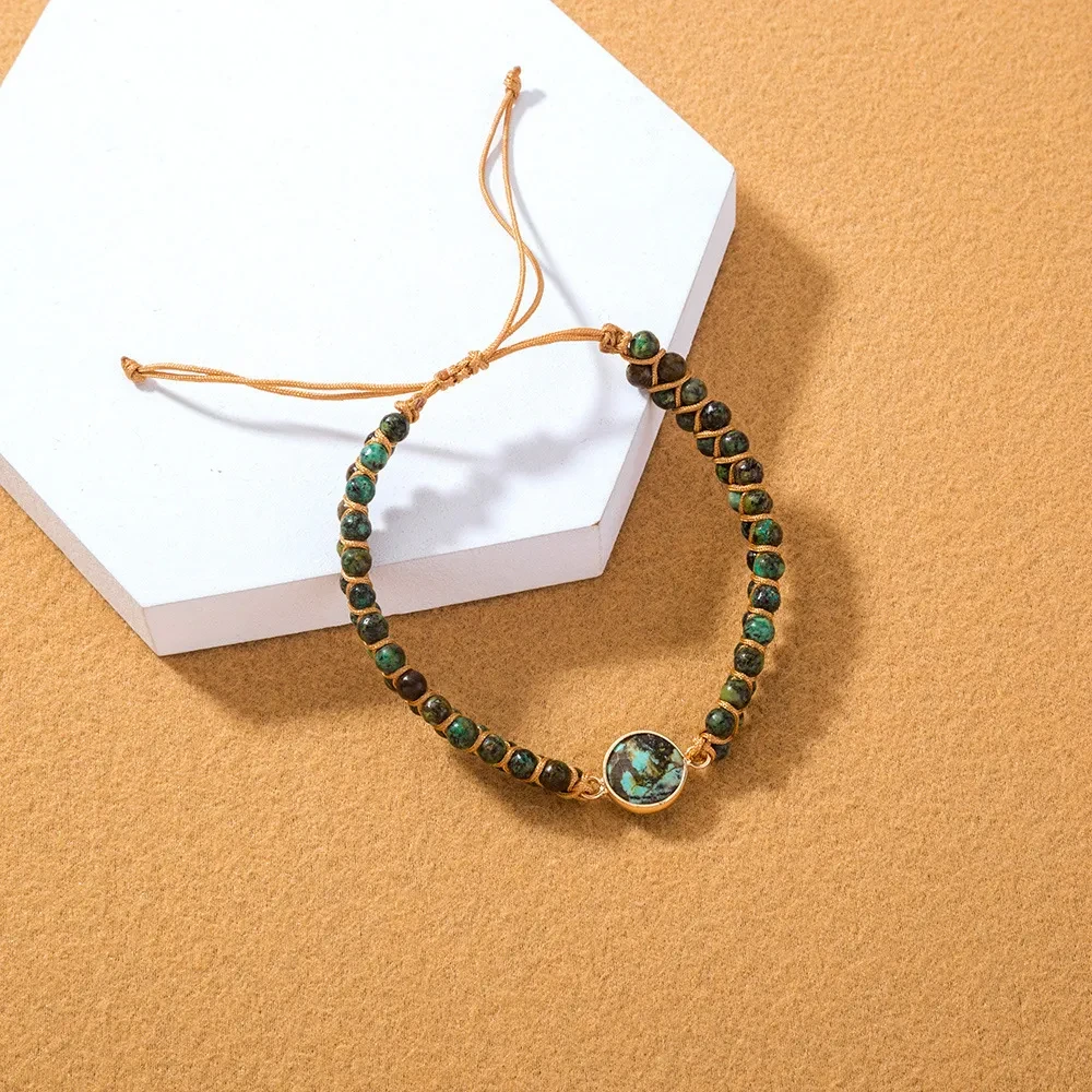 New Creative Woven Double Layer Stone Winding Bracelet Niche Design Bracelet