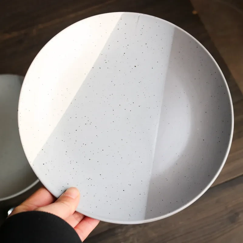 Ceramic Retro Ins Weathered Effect Pitted 8-inch Plate Japanese-style Plate, Flat Plate