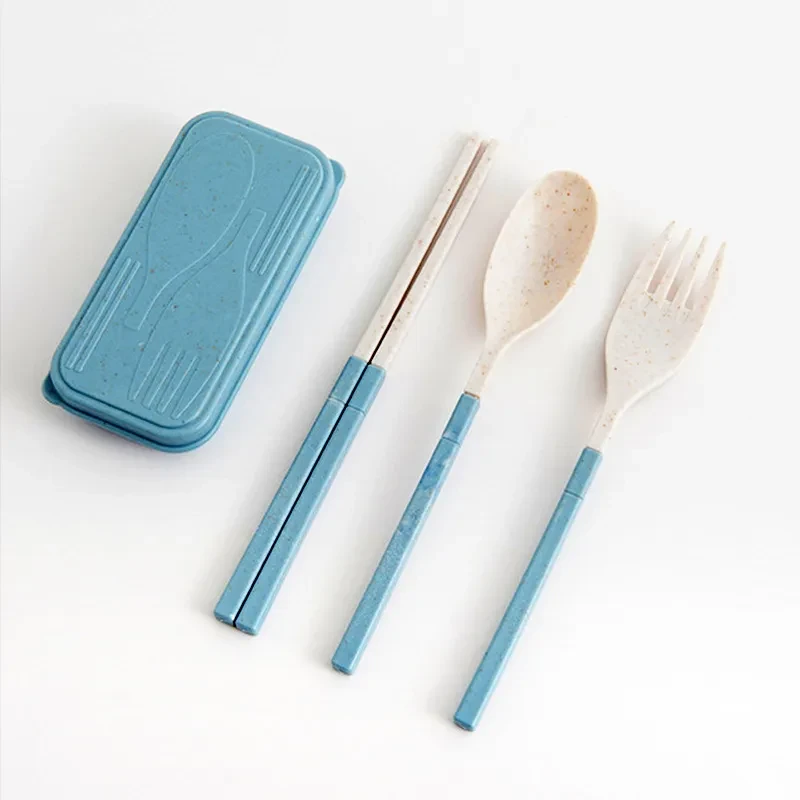 Household Portable Folding Wheat Straw Tableware