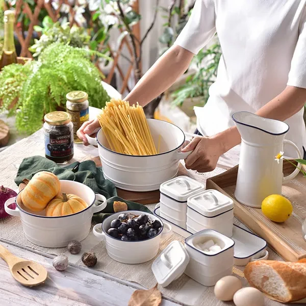 Seasoning Jar Set Nordic Ceramic Household Salt Shaker