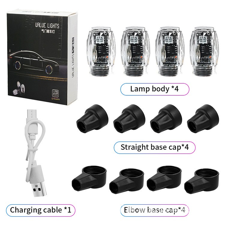 Wheel Hub Colorful Valve Light Bicycle Motorcycle Car Universal