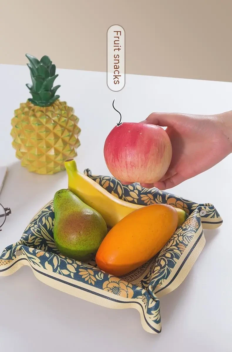 Tray PU Leather Nut Snap Sundries Storage Box