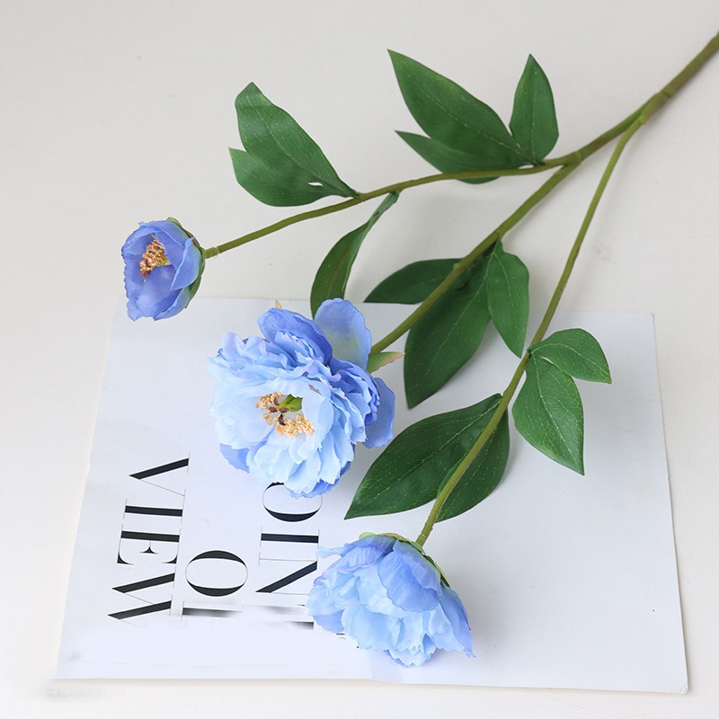 High-Quality Silk Peony Simulation Flowers - Artificial Bouquets for Indoor Living Room and Table Decoration