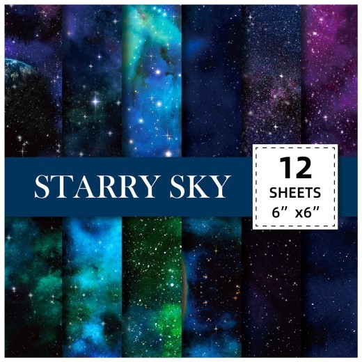 Earth Starry Sky DIY Journal Material Calico Paper