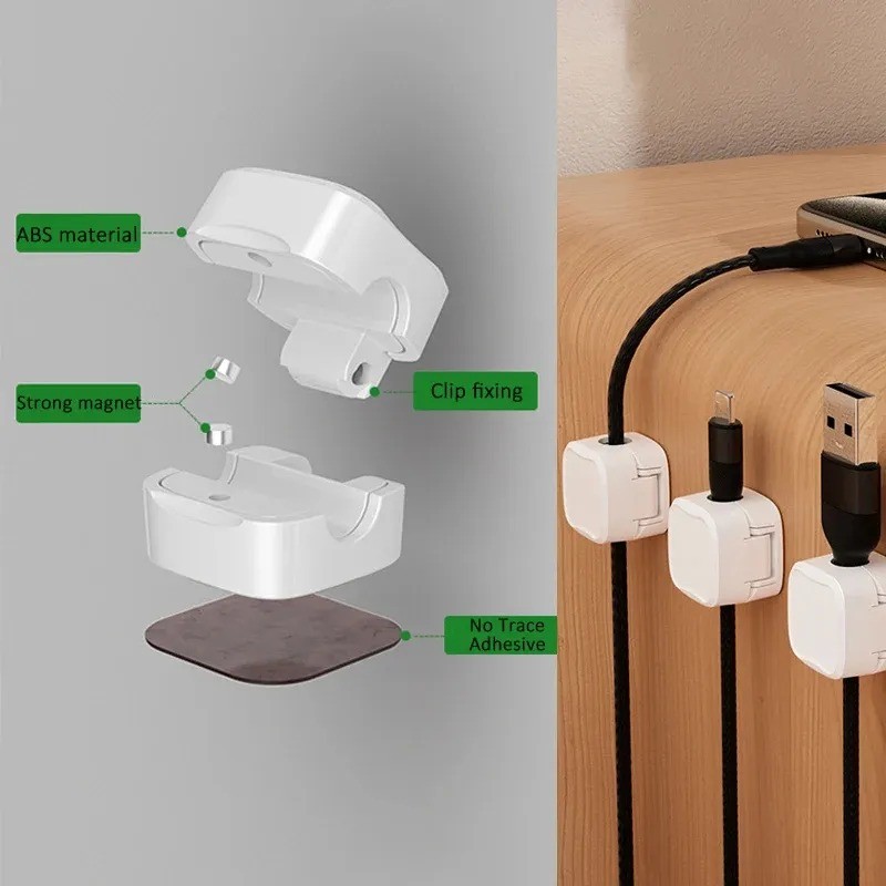 Magnetic Cable Clip & Adjustable Cord Holder