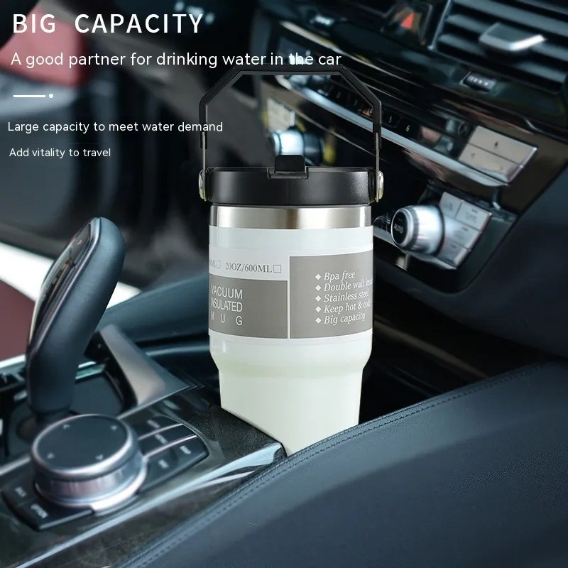 Portable Stainless Steel Travel Sports Water Bottle with Handle and Cover