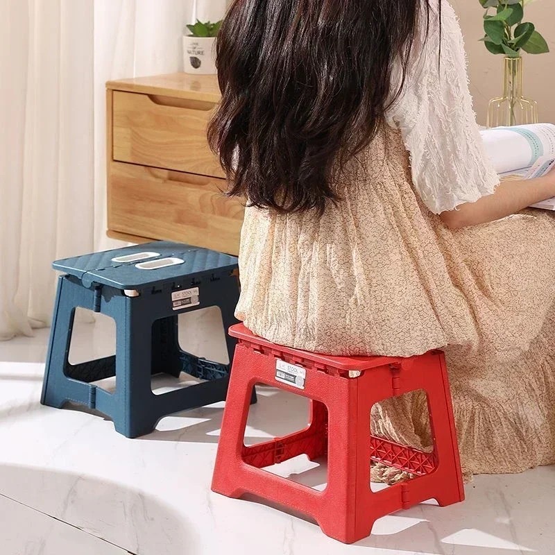 New Portable Folding Stool  Thickened Plastic Saddle Chair
