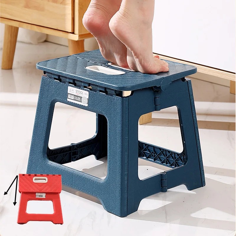 New Portable Folding Stool  Thickened Plastic Saddle Chair