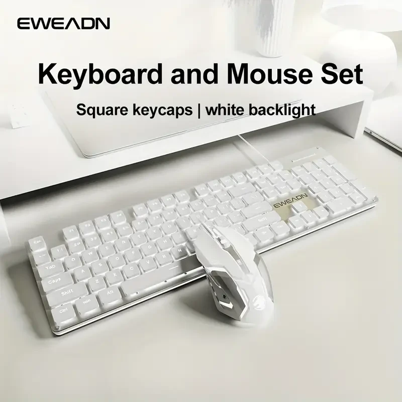 EWEADN Wired Gaming Keyboard and Mouse Set