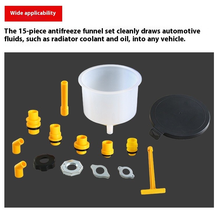 15 Piece Set Of Coolant Plastic Funnel Antifreeze