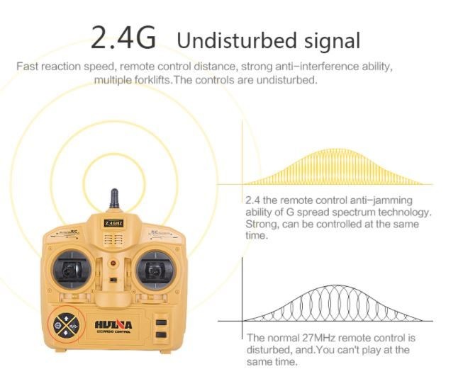 RC Alloy Forklift, HUINA 1577, 1:10, 2.4G, Rechargeable