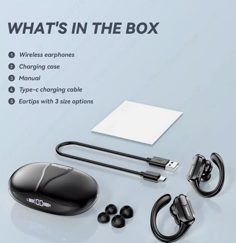 Lenovo XT80 True Wireless Earphones with Noise Reduction Earhooks