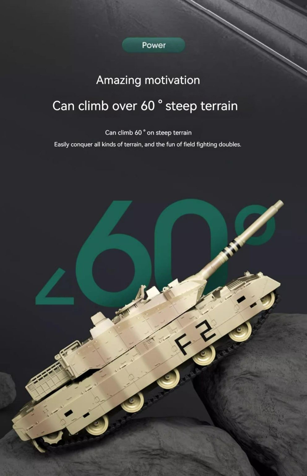 Tank, RC Tank, Remote Control Tank.12 CH, Army Green.