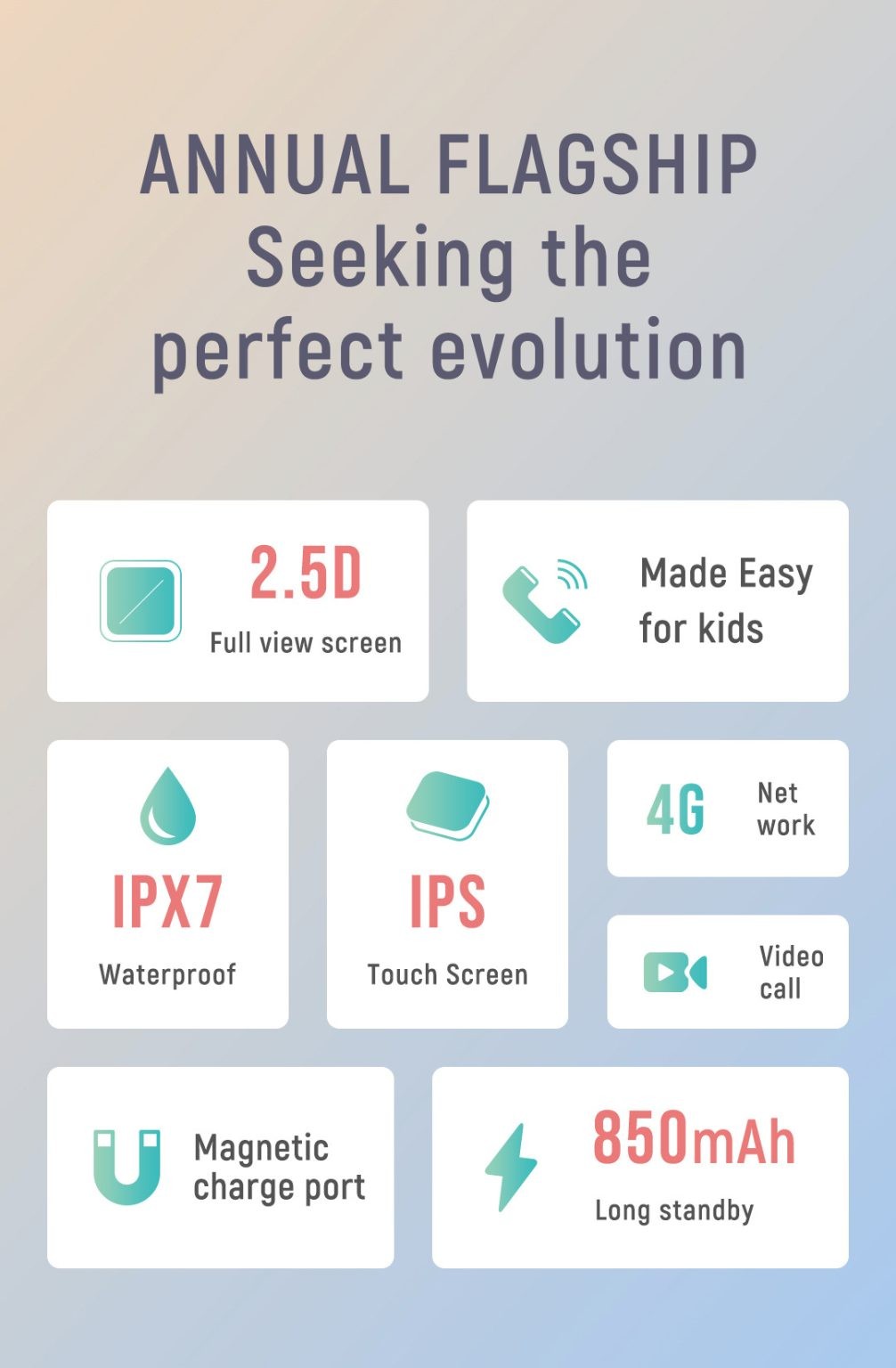 Kids Smart Watch, K15 Model, 4G Video call, IPX7 Water Proof, PINK