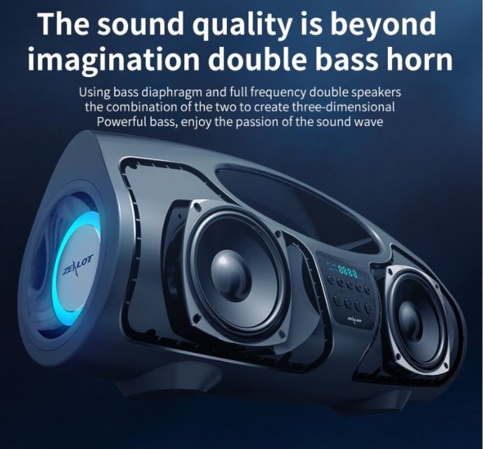 Bluetooth speaker, Zealot P1, 40W Loud Speaker,8000mAh, With Wire Microphone,