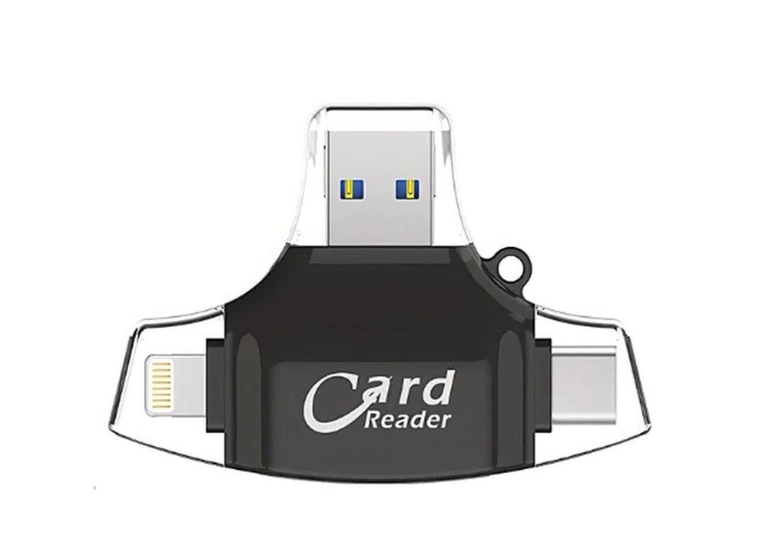 Card Reader, 4 In 1 Adapter Trail Viewer for phone, Computer and Camera etc.