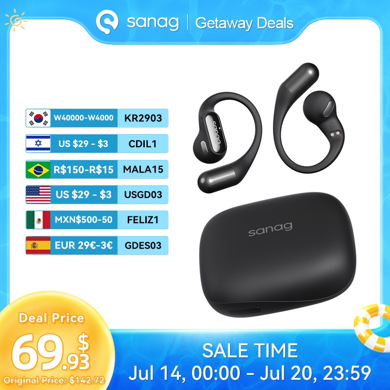 Sanag G6S Open Ear Bluetooth Earphone - HiFi Sound Sport Running Earbuds