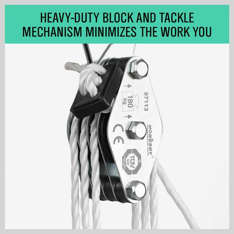 20M Cargo Lifting Rope Winch Hoist Pulley Puller Set