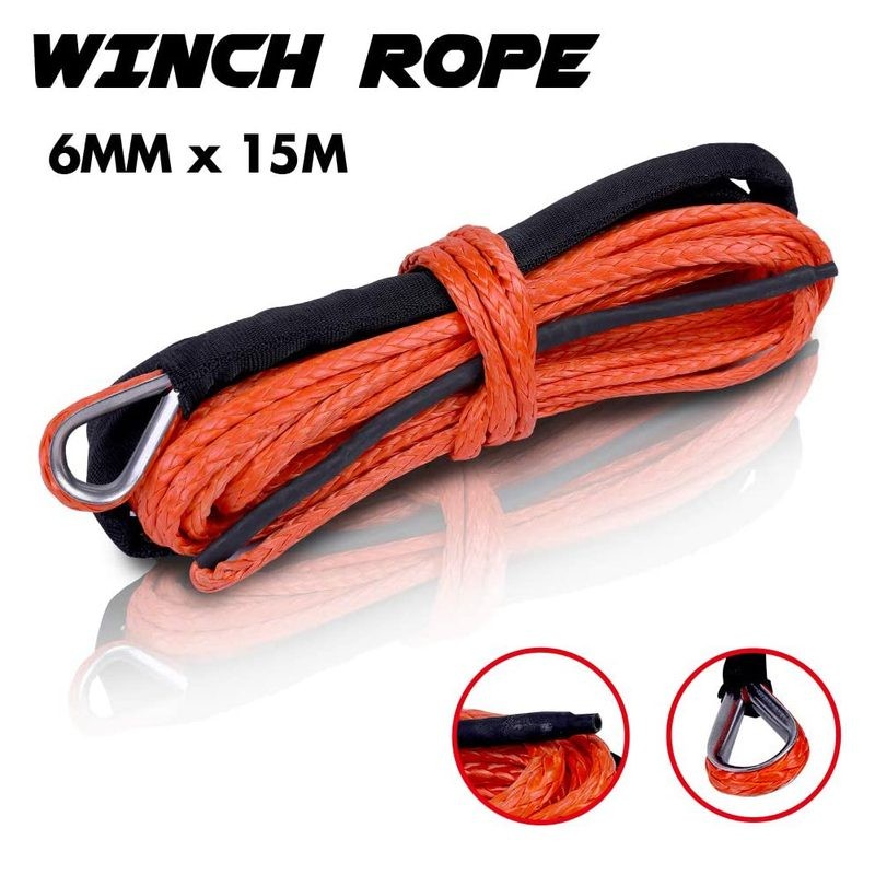 Winch Rope Red 6mm x 15m