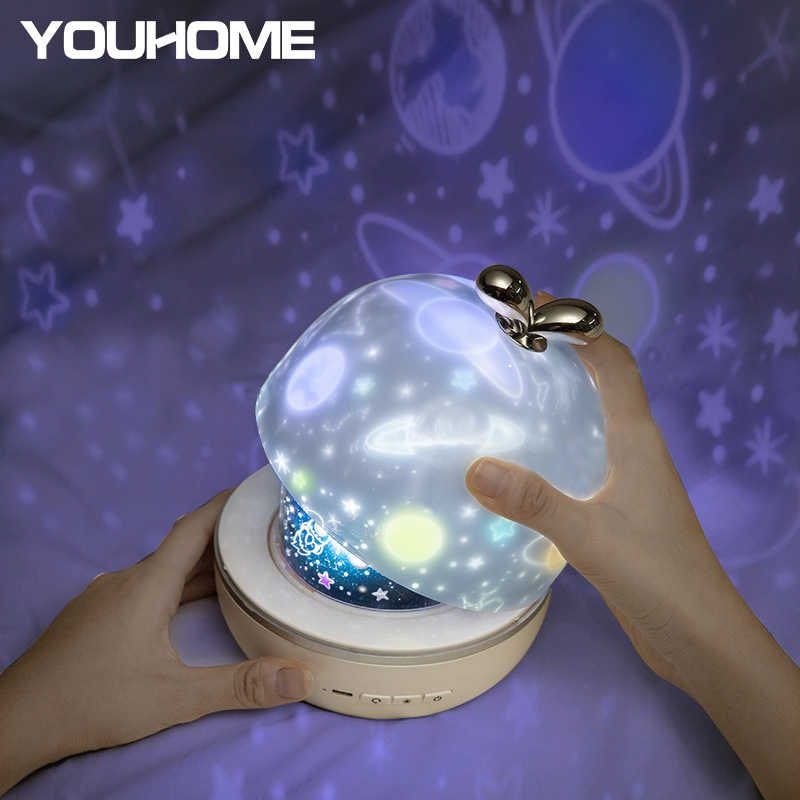 Projector Light, Rechargeable, 360 Rotation, 12 Scenes, with Music Box