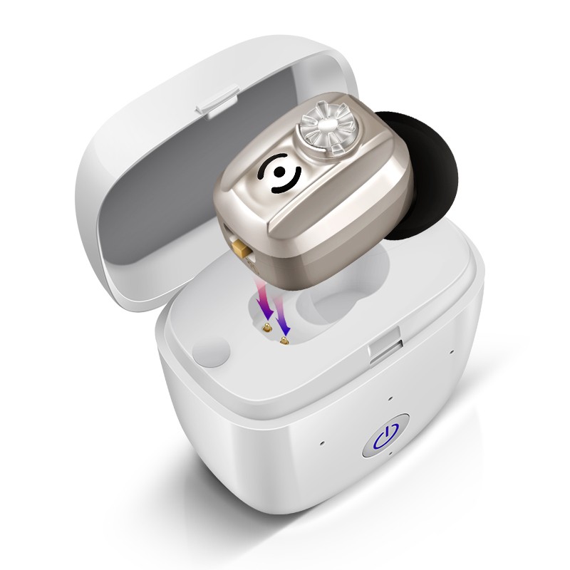 MoreHope Mini Invisible Digital Hearing Aids - Wireless Hearing Amplifier with Rechargeable Box