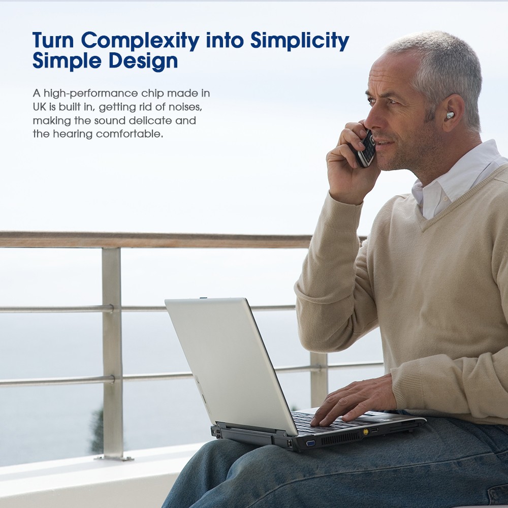 MoreHope Mini Invisible Digital Hearing Aids - Wireless Hearing Amplifier with Rechargeable Box