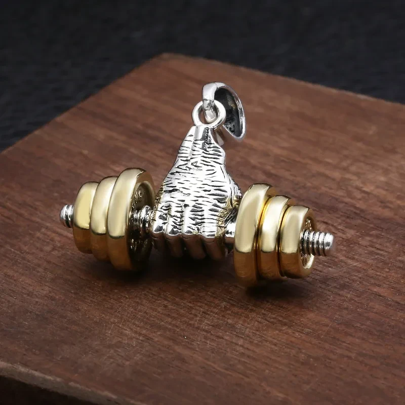 Fist Dumbbell Fashion Necklace Pendant