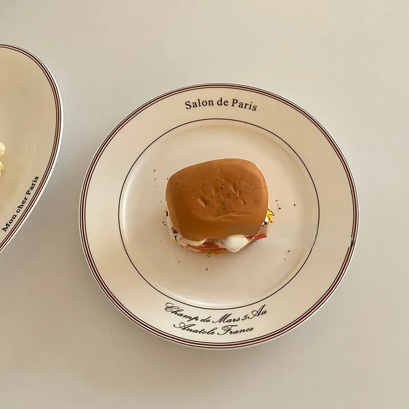 Nordic Korean Alphabet Dessert Western Ceramic Plate