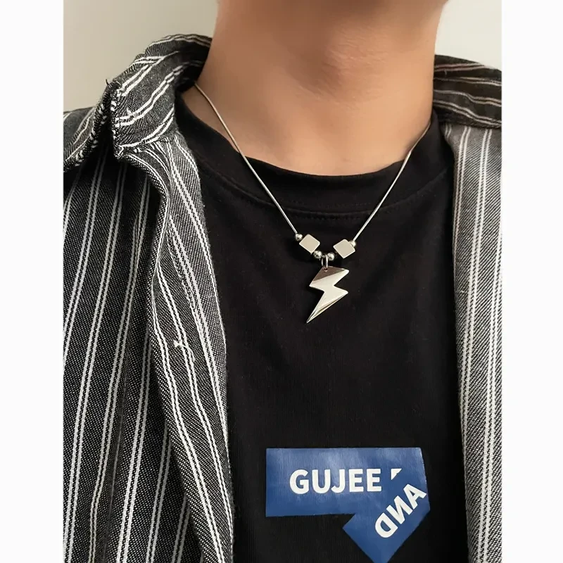 High Texture Lightning Pendant Necklace