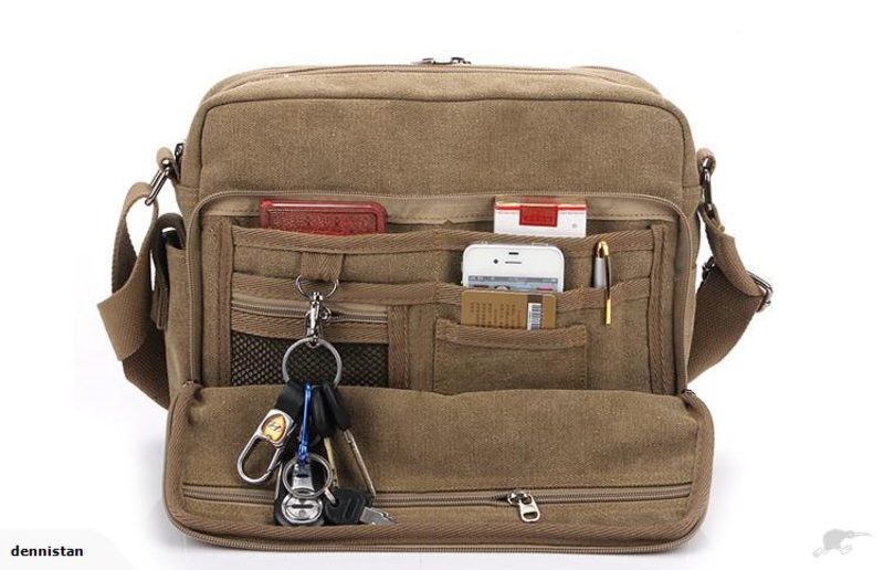 Mens Multi Function Shoulder Bag -Brown