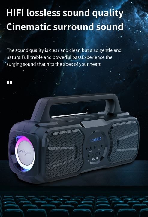 Speaker, Zealot P2, 40W, 8000mAh, With Wire Microphone,