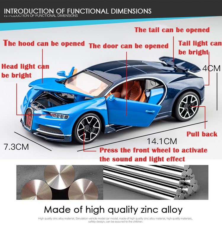 Die Cast Car, BUGATTI Model, 1:32.