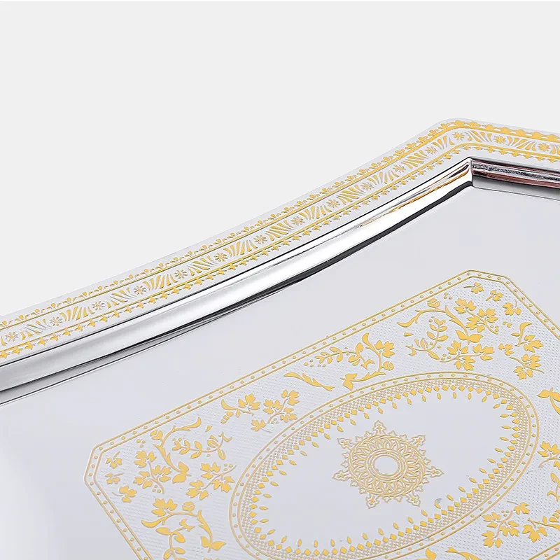 Factory Direct Supply Hotel KTV Wedding Living Room Fruit Dish With Tableware Square Flat Plate Tray In Stock