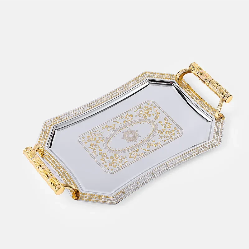 Factory Direct Supply Hotel KTV Wedding Living Room Fruit Dish With Tableware Square Flat Plate Tray In Stock