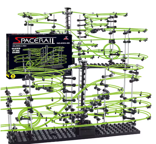 Spacerail Roller Coaster Model Marble Run Ball Set for Adults Creative Building Block Toys 488pcs Level 4 Luminous Version