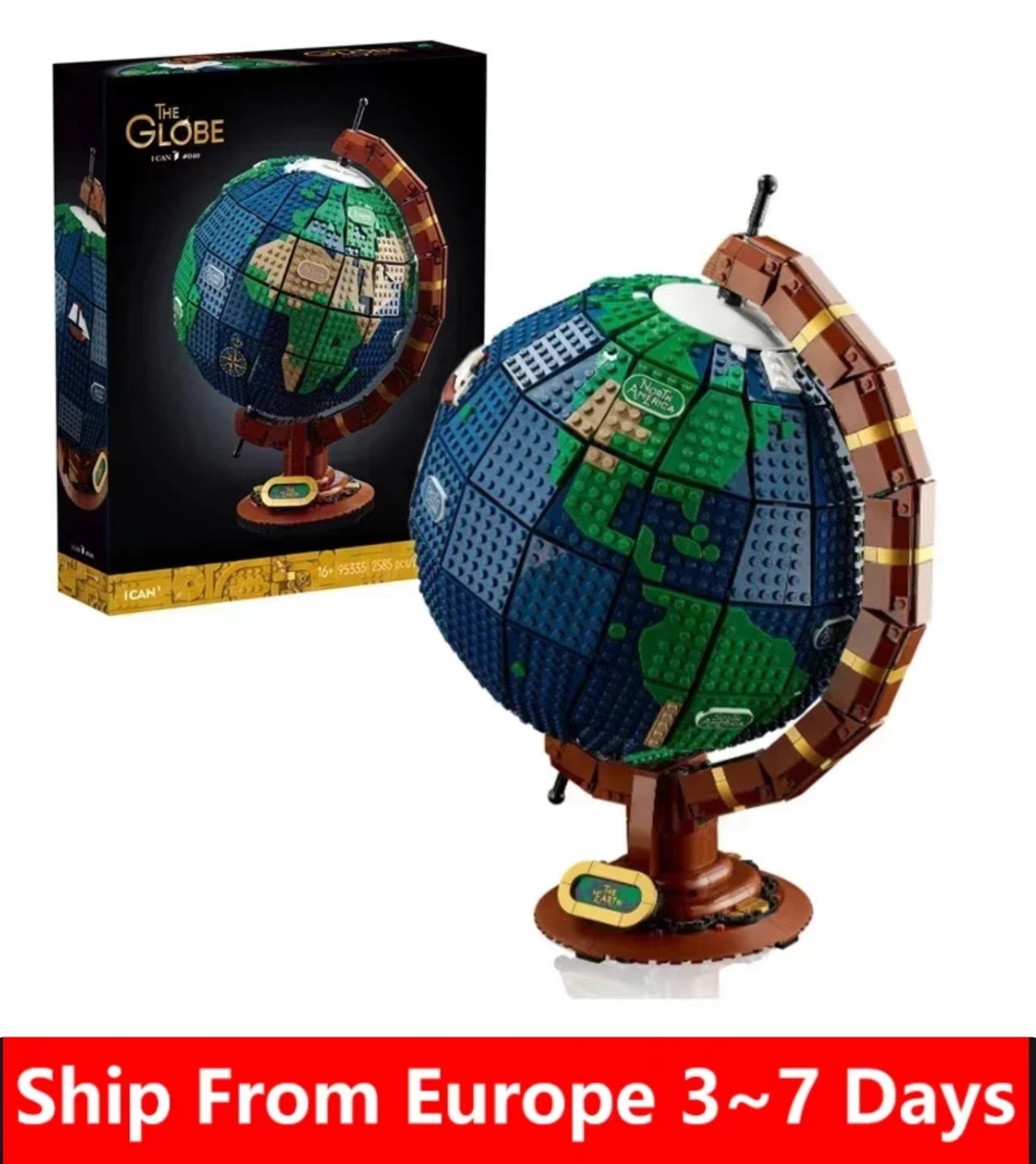 95335 2022 Expert MOC Bricks  2585PCS Earth Globe Modular Building Blocks