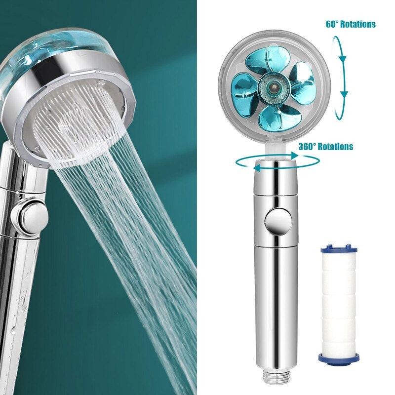 Shower Head Jet Spinning High Pressure Blue