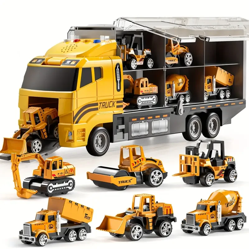 Youngsters HOME Die-Cast Construction Vehicle Toy Set with Play Mat