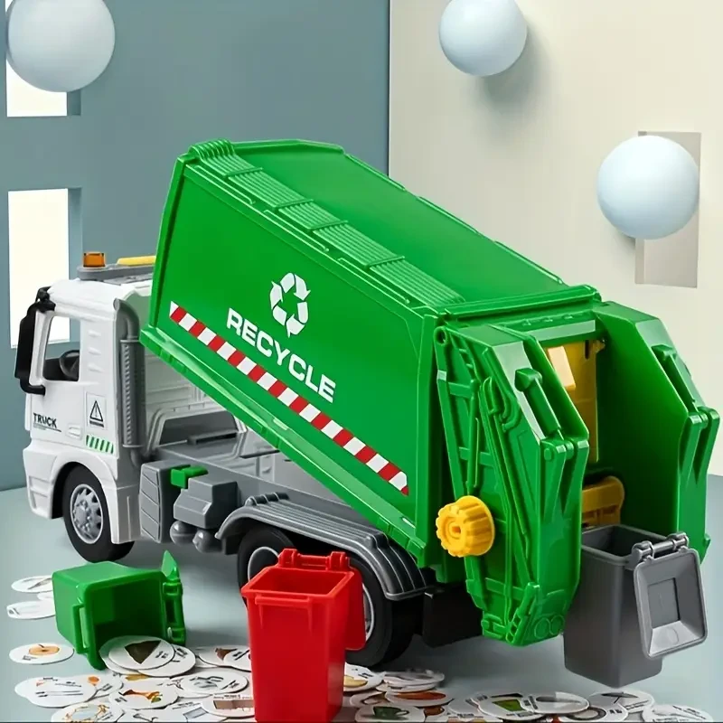 Large Recycle Bin Toy with One-Button Launch & Flashing Lights